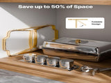 Chafing Dish Buffet Set, 4 Qt 2 Pack, Stainless Steel Chafer with 4 Half Size Pans, Rectangle V952-ZFXBXGBLSTGKPIZUVV0