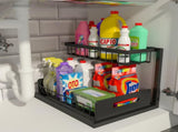 2-Tier Under Sink Organizer and Storage - Heavy Duty Metal Pull-Out Cabinet Organizer, L-Shaped V888-ELOSUNG18458