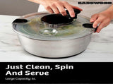 Large Stainless Steel Salad Spinner Easy Compact Kitchen Tool V1263-JX-5408