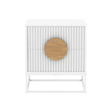 Sarantino Silvia Bedside Table with 2 Drawers - White CBT-91S-7YQ-WH
