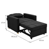 Suri 3-in-1 Convertible Lounge Chair Bed by Sarantino - Black SOFA-YGG-7001-LNN-BLK