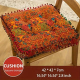 Bohemian Thick Cushion Ethnic print with ruffled center, 100% polyester soft and resilient, V1232-YXDD-001