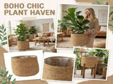 Natural Woven Rattan Plant Pot Cover and Decorative Flower Basket Breathable Grass Floor Standing V1366-AZ2-W-17630