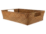 Natural Woven Seagrass Storage Basket with Handles, Organizer Box for Home and Office V1370-AZ4-10739