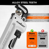 HORUSDY 3PCS Aluminum Straight Pipe Wrench Set 10" 14" 18" with Alloy Steel Jaws V465-81145
