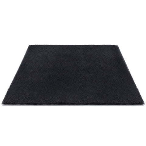 Artiss Floor Rug 160x230cm Plush Area Shaggy Rug Living Room Bedroom Carpet Black FLR-FLU01-160X230-BK