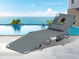 Levede Foldable Beach Lounge Chairs with Face Hole Grey OD1066-DG