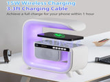 Hi-Fi Sound Wireless Speaker Lamp,Night/Atmosphere/Table/Bedroom Light with 15W Wireless Charging V1366-AZ2-W-03964