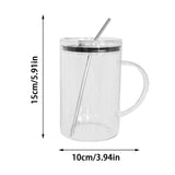 Clear Large Glass Tumbler Mug With Handle Lid And Glass Straw Reusable Drinking Cup For Iced Coffee V1369-AZ3-W-14898