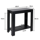Rustic 2 Tier Side Table Open Accent Table Bedside Storage Slim Coffee End Table V767-JJ-XT411-G1
