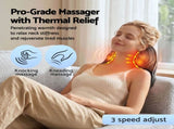 Livemor Back Massager with Heat, Cordless Electric Neck & Shoulder Massager Pillow, 3-Speed Deep BACK-MASSAGER-TRI-BK