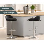 Artiss 4x Bar Stools PU Leather Gas Lift Black BA-K-719-BK-X4