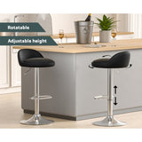 Artiss 2x Bar Stools PU Leather Gas Lift Black BA-K-719-BK-X2