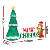 Jingle Jollys Christmas Inflatable Gingerbread Man 1.5M Height LED Decorations Illuminated XMAS-INF-GINGER-CANDY-5FT