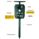 Solar Ultrasonic Animal Repellent Outdoor Cat Deterrent Deer Repellent Waterproof Solar Animal V1192-AZ-W-10723