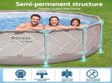 Bestway Swimming Pools 396cm x 107cm Steel Above Ground Canopy Backyard Pool Set White BW-POOL-RC-396-561FX
