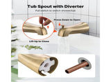 Tub and Shower Faucet Set, Complete with 127 mm Rainfall Shower Head and Bathtub Spout, 8-Setting V952-YGHLLTZHHWHWLKQ5W001V0