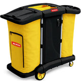 AUCH Double Bag Janitor Cleaning Trolley, Housekeeping Cart, Lockable Cabinet with Storage Tubs, V219-MATJANAC11YB