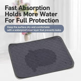 2pcs Grey Leaf Print Pet Pad, Size XL V1221-XM-CWD-020