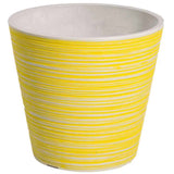 Yellow and White Engraved Pot 17cm V637-DP9560017