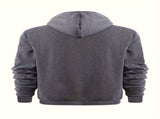 Unisex Hoodie Zip-Up Hoodie Autumn Winter Jacket Fleece Jacket Outdoor Training - Khaki - Size XL V1106-M-APP-12090-KHAK-XLAUXLEU52