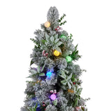 Snowy Crown Pine Potted Christmas Tree 1.2m Multicolour Pre-Lit with Snowball Lights 112_SENCR103