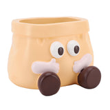 Succulent Pot Resin Cute Decorative Planter with Drainage for Ornament Entryway Key Storage Yellow V1294-YM0901-3111250025111