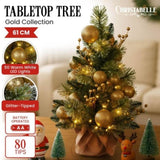 Christabelle 61cm Battery-Operated Christmas Tree Warm Lights LED Table Top Gold 112_SENG2