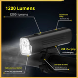 1200 Lumens Bike Light for Night Riding, USB-C Rechargeable Bike Headlight, Aluminium Alloy V1192-AZ-W-3811