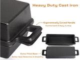 2-in-1 Cast Iron Bread Loaf Pan Tin with Lid Dual Use Baking Dish with Ergonomic Handles, V324-TSD-DULBREPOT
