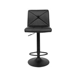 Artiss 2x Bar Stools Kitchen Dining Chairs Gas Lift Stool Leather Black BA-TW-1536-BKX2