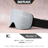 Magnetic Flip-Up Ski Goggles with Anti-Fog Cylindrical Lens for Snow Sports, Winter Hiking, and V1341-ZY-JNQ8ZBDG-C