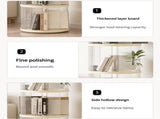 Rotating Storage Bookshelf Square 2 layers- Cream White Multi-Layer Storage Rack, 36x36x69.5cm V888-ELOSUNG544
