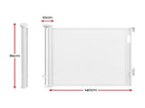 Keezi Retractable Gate Baby Gate Pet Safety Fence Extends up to 140cm White SG-140X86-WH