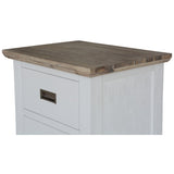 Fiona Set of 2 Bedside Table 2 Drawers Storage Cabinet Nightstand White Grey V315-VOB-FOLK-03-2PC-KIT