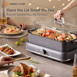 HOPER LAYER Electric Hot Pot 6L Multifunctional Nonstick Cooker with Grill, Boil, Simmer & Fry V940-HG-181-01
