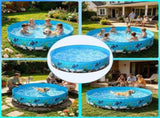 Kiddie 60x10inch, Round No Inflatable Foldable Thick Pvc Water Tub, Ocean Print Portable Play V1192-AZ-W-20137