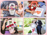 48 Pcs Mother's Day Flower Bouquet Holder Bulk with Handle Pink Red Florist Floral Bouquet Boxes for V1258-DP02-F-809