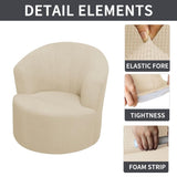 Round Club Swivel Barrel Chair Cover Modern Accent Round Club Armchair Slipcover Soft Stretch Chair V1370-AZ4-13009