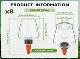 8Pcs 350ml Plant Watering Globe Attractive and Practical for Automatic Watering of Room Balcony and V1366-AZ2-W-15003