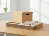 10Pcs Corrugated Cardboard Storage Boxes Multi-Purpose Organising Cartons V63-954051