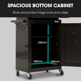 Bullet Pro 3 Drawer Tool Box Cabinet Trolley Storage, with 1-Door Toolbox Garage Organiser Set, V219-TOLCHTBU3CKA