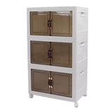 Collapsible Stackable Storage Bins Dustproof Folding Storage Bins Organizer with Lids 4 Moveable V1294-YM0901-3116230015513