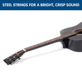 Karrera 41in Acoustic Wooden Guitar with Bag - Black WAC41-NC-BK