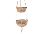 2 Tier Woven Hanging Basket Hemp Rope Hanging Fruit Basket Flower Plants Wall Basket Decor Multi V1294-YM0901-3111250052911