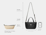 Brown Women's Vegetable Tanned Leather Bucket Bag Minimalist Crossbody Handbag with Inner Canvas V888-ELOSUNG38900