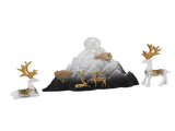 Resin Sitting Standing Deer Statues Reindeer Figurines Ornaments Mountain Rockery Sculpture for Home V1294-YM0901-3111250053611