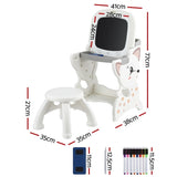 Keezi Kids Table and Chair Set 2 in 1 Easel Desk Stool w/ LCD Writing Tablet KTC-A-2IN1-LCD