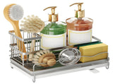 Sponge Holder for Kitchen Sink Caddy Organizer with Detachable High Brush Holder Rustproof Stainless V1294-YM0901-H48548S