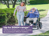EQUIPMED Power Electric Wheelchair, Wide Bariatric Chair, Comfortable for S-XL, Long Range, Recline V219-HELWLCEQPKB5A